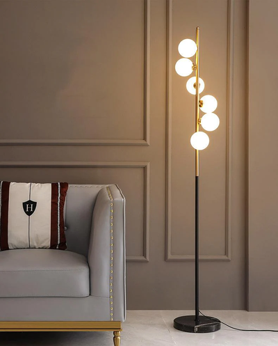6 Frosted Glass Black Gold Floor lamp
