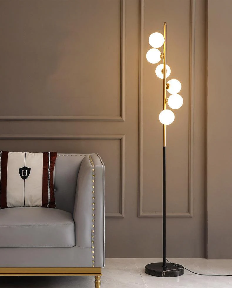 6 Frosted Glass Black Gold Floor lamp