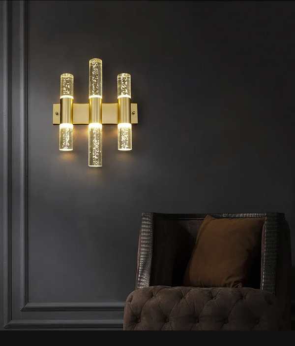 Bubble Crystal Gold Wall Light